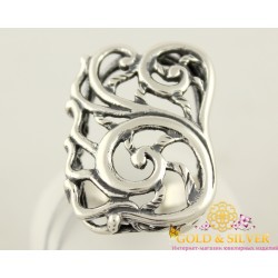 Серебряное кольцо Ажурное без камней 1267